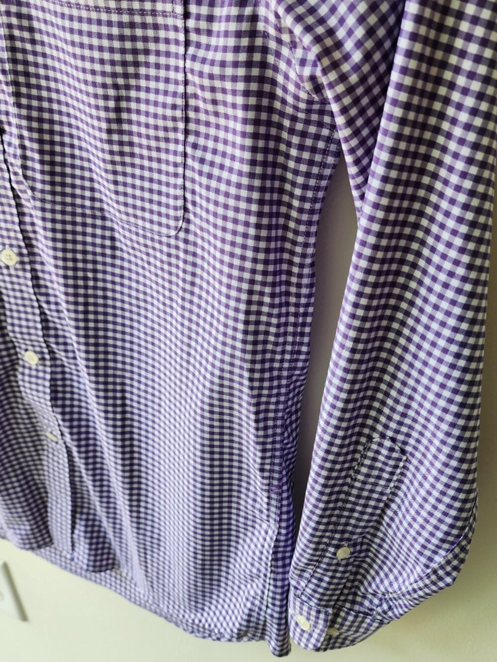 Small Purple Gingham Shirt Traveler Motion Jos A Bank Sz S Mens Check Quick Dry - Picture 12 of 17
